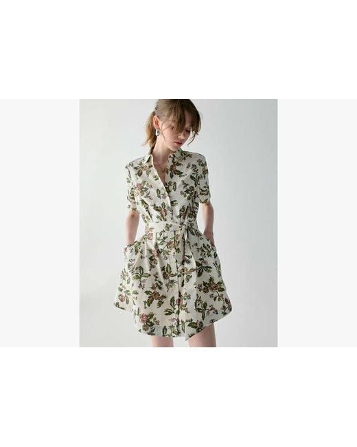 forest blooms shirt dress Ruffle T-shirt Dress, Blooming Forest Bright  KAIKO
