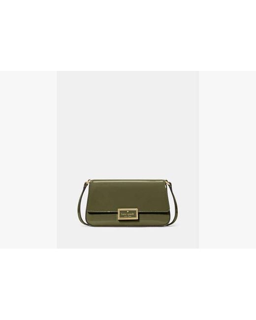 Kate Spade Green Reegan Patent Mini Flap Crossbody