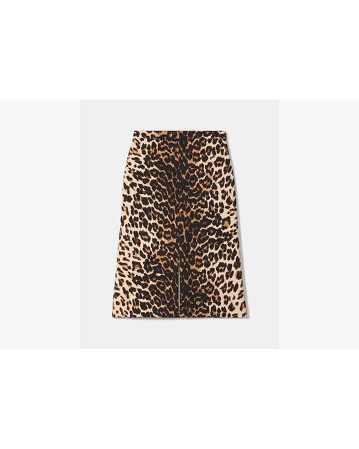Kate Spade Brown Leopard Midi Skirt