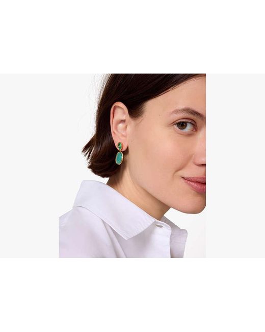 Kate Spade Green High Shine Double Drop Earring