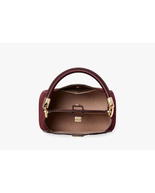 Kate Spade Red Phoebe Suede Floral Applique Small Top Handle Satchel