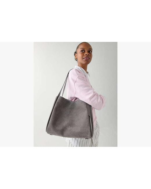 Kate Spade Black Knott Suede Large Carryall, Hare