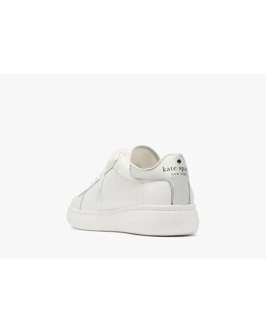 Kate Spade White Charli Lace Up Sneaker, Optic