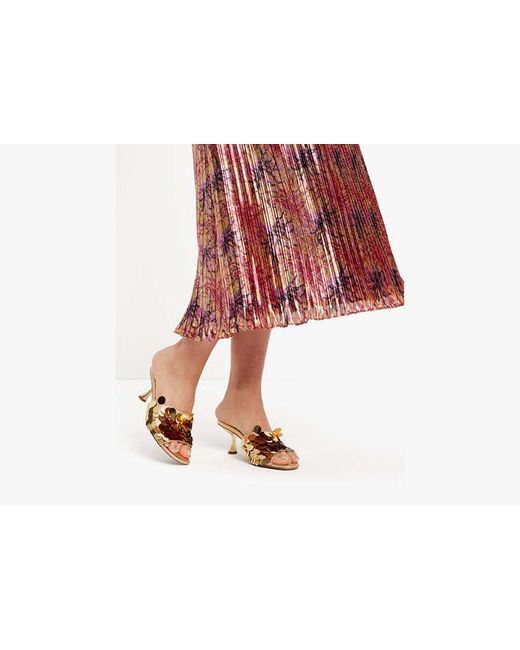 Kate Spade Black Winter Chrysanthemum Pleated Skirt