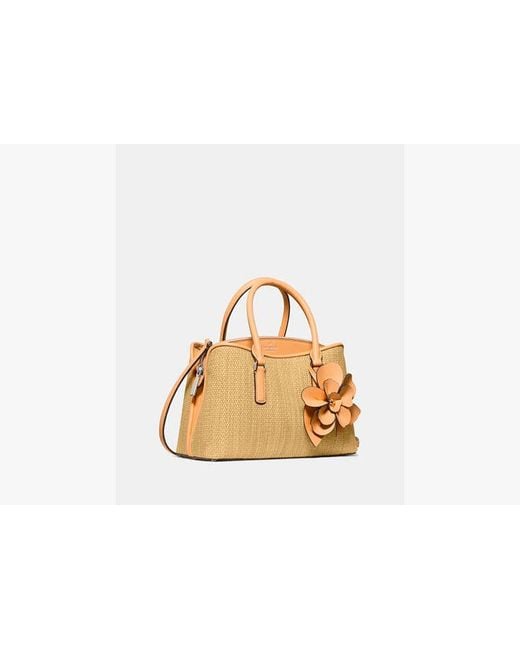 Kate Spade Metallic Kate Spade Thompson Street Straw Small Satchel Bag With Charm