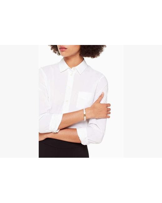 Kate Spade Black Hole Punch Spade Hinge Bangle, Cream