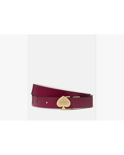 kate spade Red Leather Bow-Accent Belt Kate Spade New York Velvet Bow Belt Cherry Wood XL main image 4