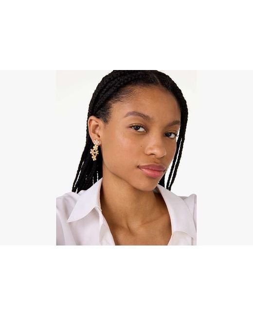 Kate Spade Black Fleurette Linear Earrings