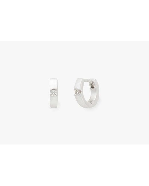 Kate Spade White Kate Spade Fine Meant To Be Diamond Huggies