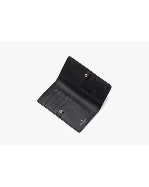 Kate Spade Black Madison Colorblock Large Slim Bifold, Toasted Hazelnut