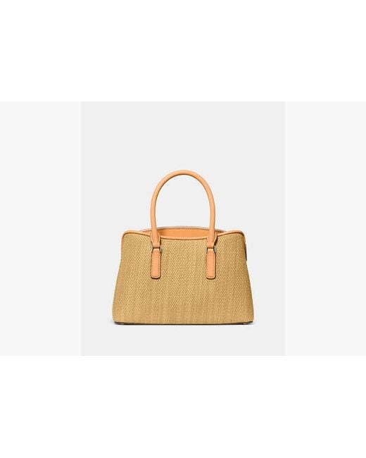 Kate Spade Metallic Kate Spade Thompson Street Straw Small Satchel Bag With Charm