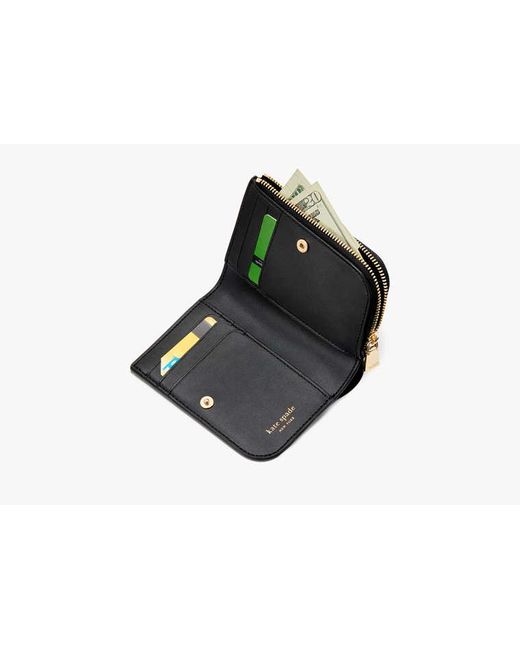 Kate Spade Black Devin Space Dot Small Compact Wallet