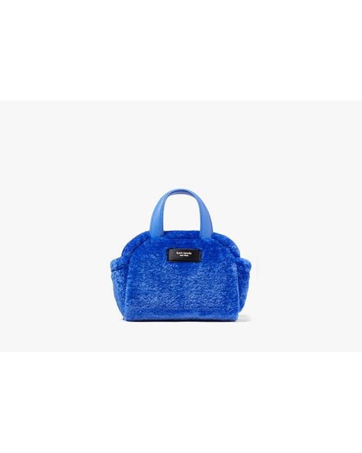 Kate Spade Blue Apres Chic Faux Shearling Satchel