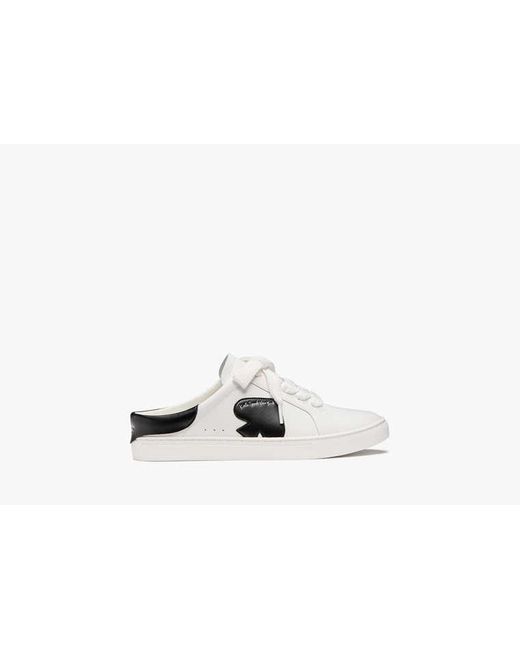 Kate Spade Black Charli Smooth Leather Mule Sneaker, Optic