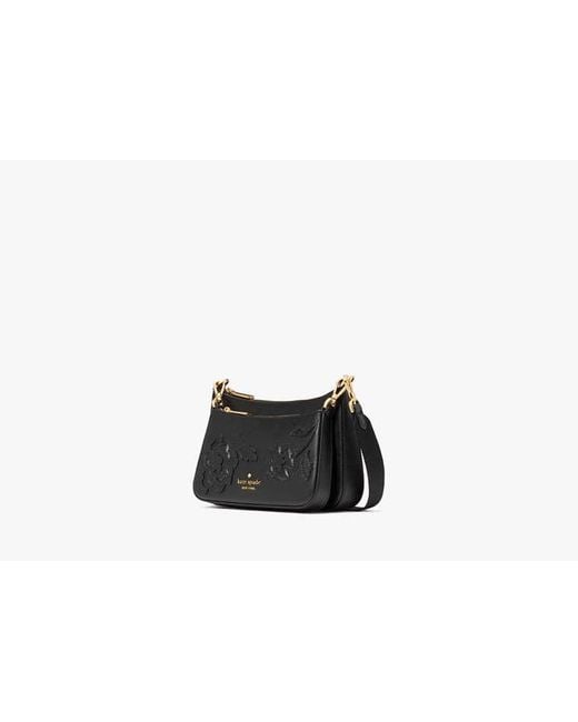 Kate Spade Black Duet Floral Applique Small Crossbody