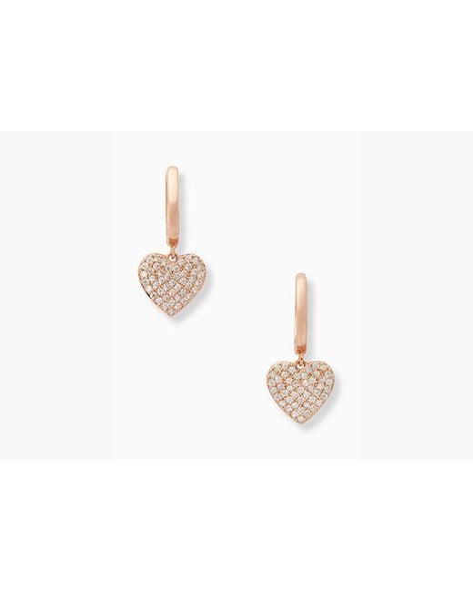 Kate Spade Black Yours Truly Pave Heart Drop Earrings