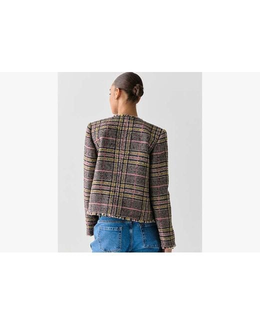 Kate Spade Black Enamel Button Tweed Jacket