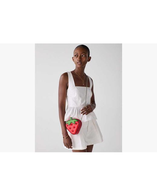 Kate Spade Red Hello Kitty X Ksny 3d Strawberry Mini Crossbody Bag