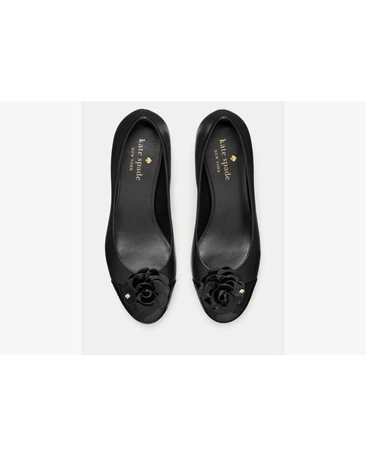 Kate Spade Black Flora Ballet Pump