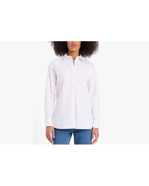 Kate Spade Black Autumn Paisley Embroidered Shirt