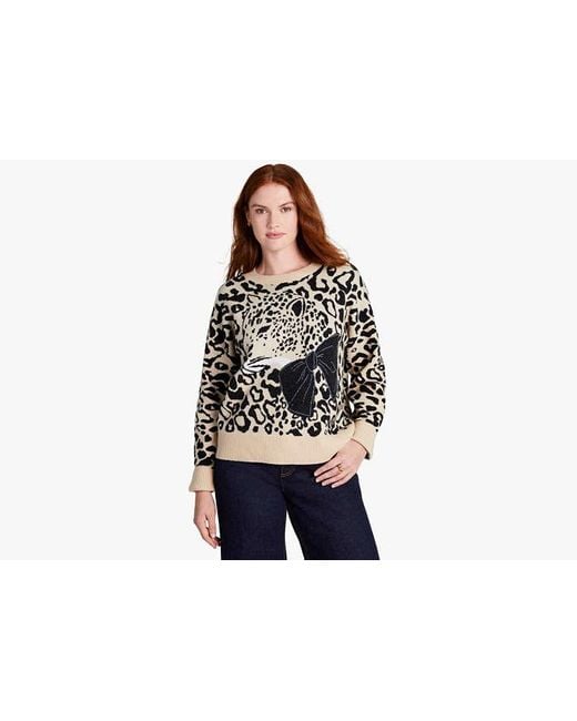 Kate Spade Black Leopard Bow Sweater