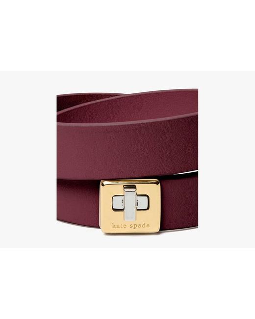 Kate Spade Red Phoebe Leather Double Wrap Bracelet