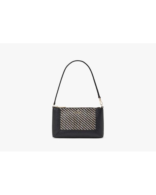 Kate Spade Black Lena Straw Convertible Wristlet