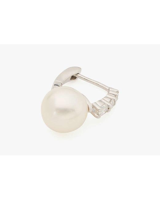 Kate Spade White Kate Spade Fine Meant To Be Pearl & Diamond Huggies