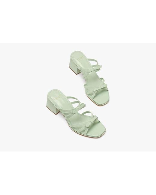 Kate Spade White Carolina Patent Block Heel Sandals