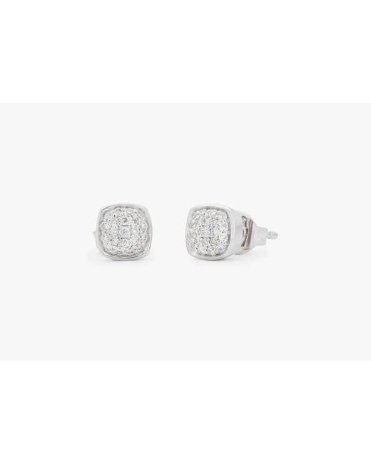 Kate Spade White Fine Time To Shine Pavé Diamond Studs