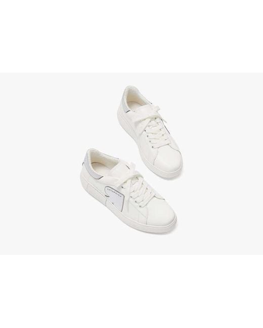 Kate Spade White Charli Lace Up Sneaker, Optic