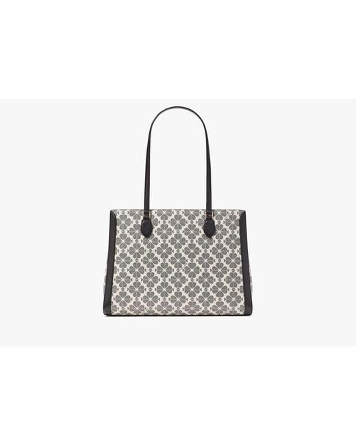 Kate Spade Black Signature Spade Flower East West Large Laptop Tote