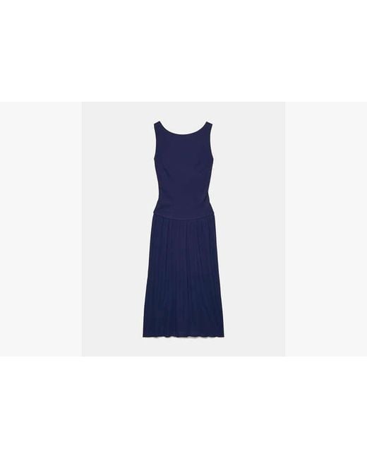 Kate Spade Blue Drapey Cross-Back Midi Dress