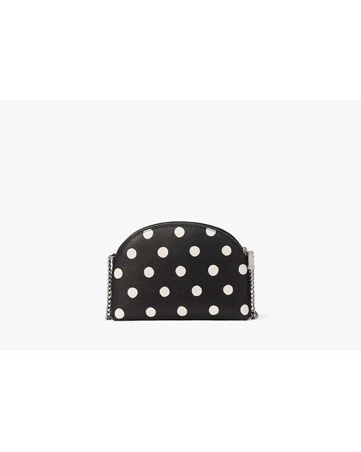Kate Spade Black Morgan Sunshine Dot Double-Zip Dome Crossbody