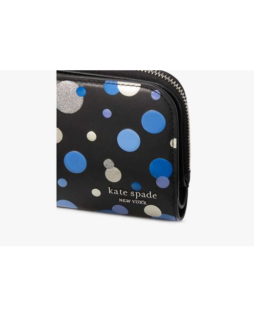 Kate Spade Black Devin Space Dot Small Compact Wallet