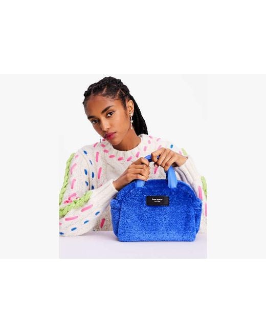 Kate Spade Blue Apres Chic Faux Shearling Satchel