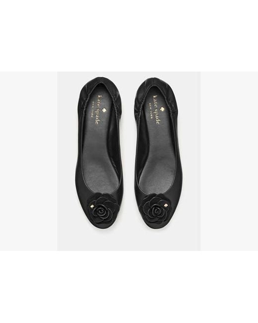 Kate Spade Black Flora Ballet Flat