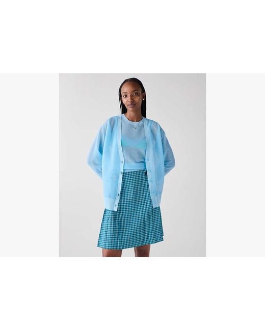 Kate Spade Blue Sheer Knit Cardigan