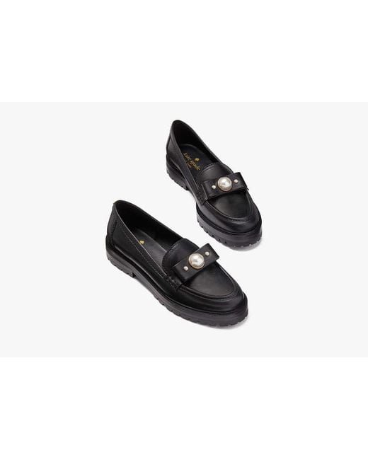 Kate Spade Black Prima Pearl Flats