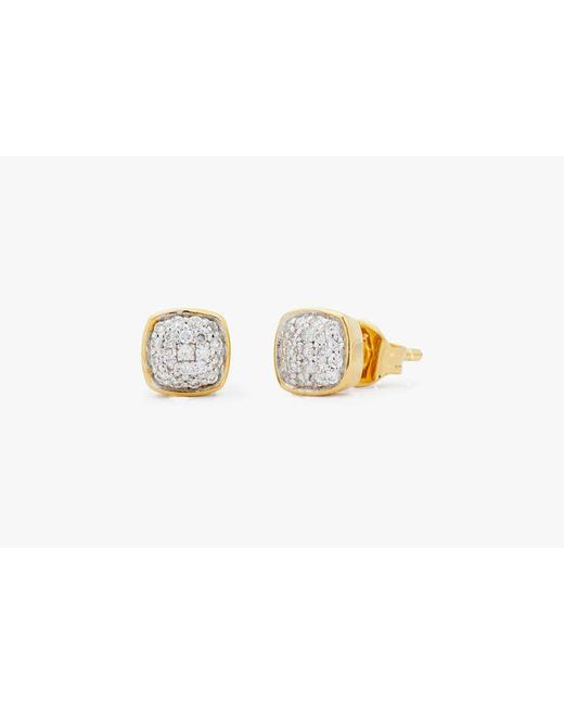 Kate Spade White Fine Time To Shine Pavé Diamond Studs
