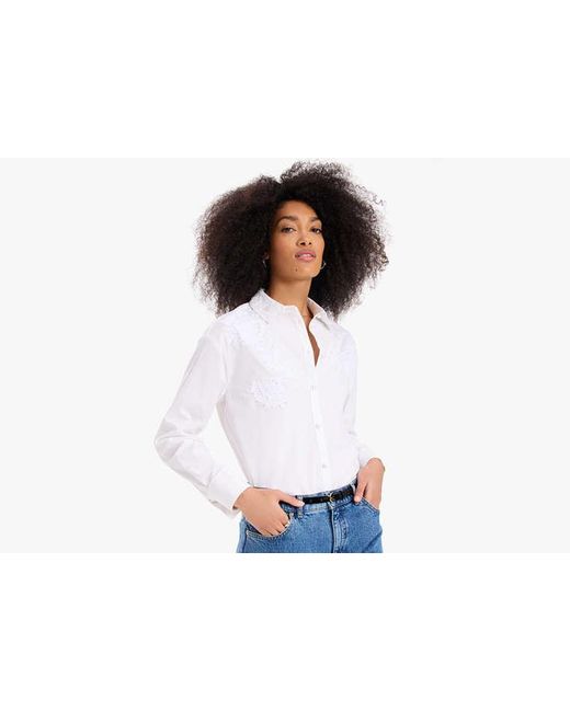 Kate Spade Black Autumn Paisley Embroidered Shirt