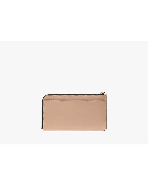 Kate Spade Black Lucy Medium L-Zip Wristlet, Toasted Hazelnut