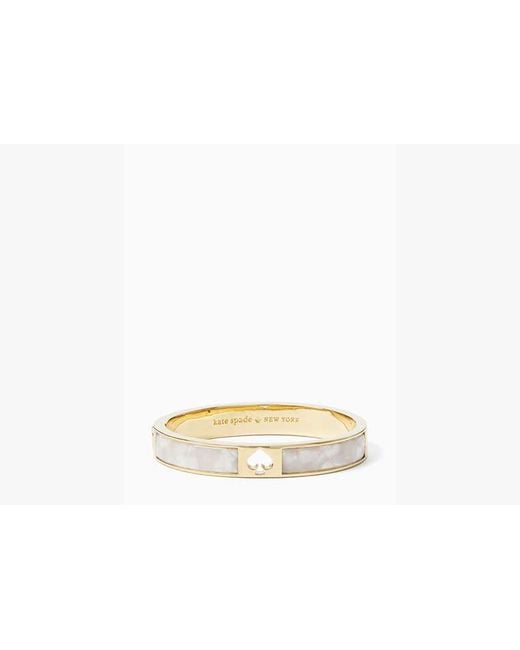 Kate Spade Black Hole Punch Spade Hinge Bangle, Cream