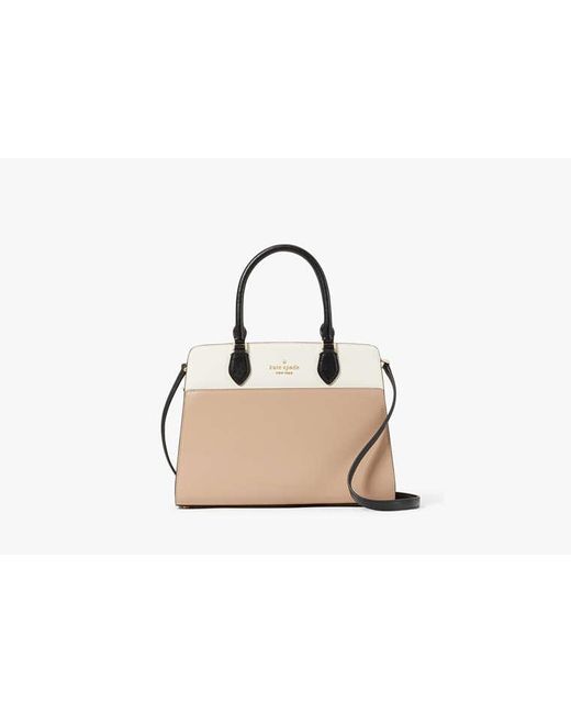 Kate Spade Black Madison Medium Satchel, Toasted Hazelnut