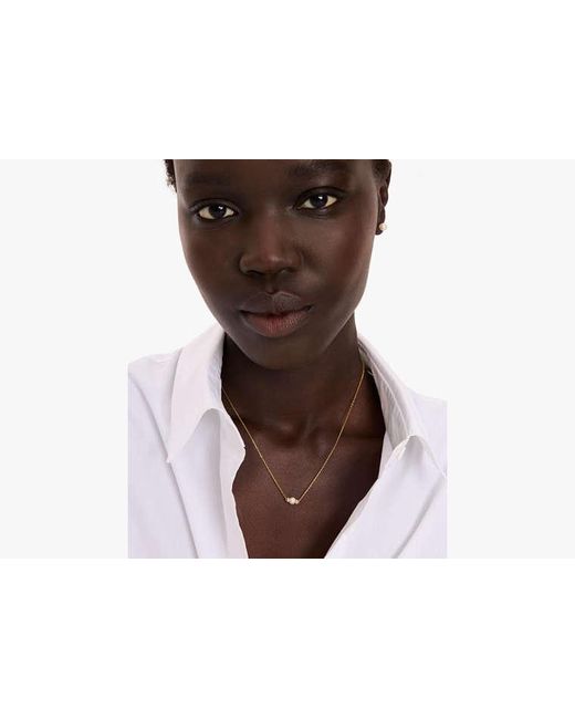 Kate Spade Metallic Kate Spade Fine Meant To Be Pearl & Diamond Pendant