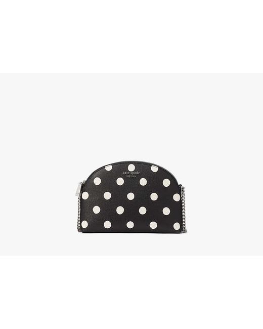 Kate Spade Black Morgan Sunshine Dot Double-Zip Dome Crossbody