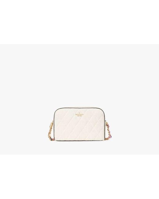 Kate Spade Women's Black Carey Tweed Chain Camera Bag, Cream