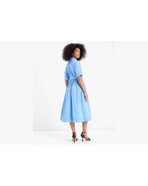 Kate Spade Poplin Midi Montauk Dress in Blue | Lyst