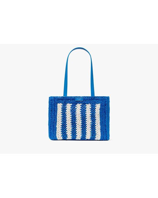 Kate Spade Eden Striped Crochet Large Tote, Bluecolor