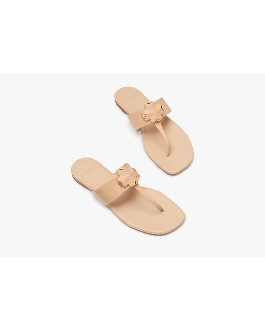 Kate Spade Natural Spade Flower Thong Sandals